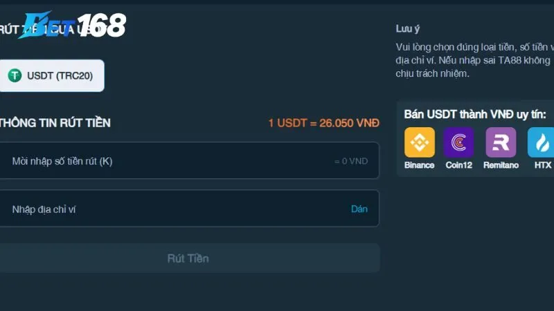 Lưu ý vàng để Rút Tiền Bet168 thành công mỹ mãn