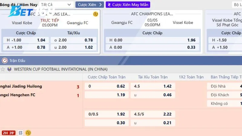 Tổng hợp các loại tỷ lệ cược Bet168