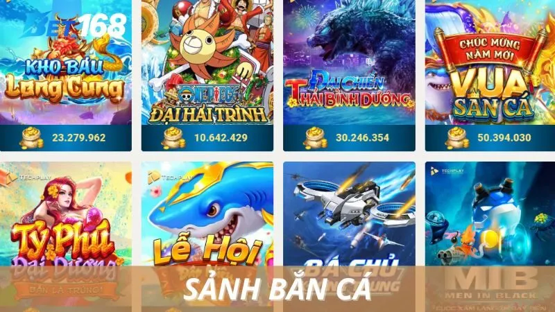 Sảnh bắn cá Bet168 - Sân Chơi Săn Thưởng Khủng Cực Đã Tay